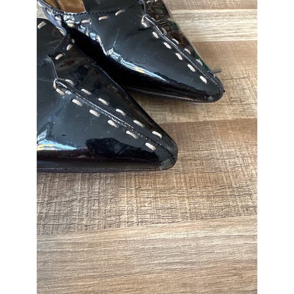 Vintage Y2K Womens Prada Stiletto Patent Leather Loafer Kitten Heels size 36.5 - Picture 3 of 6